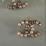 Bông tai Chanel vàng 18gắn Ngọc trai